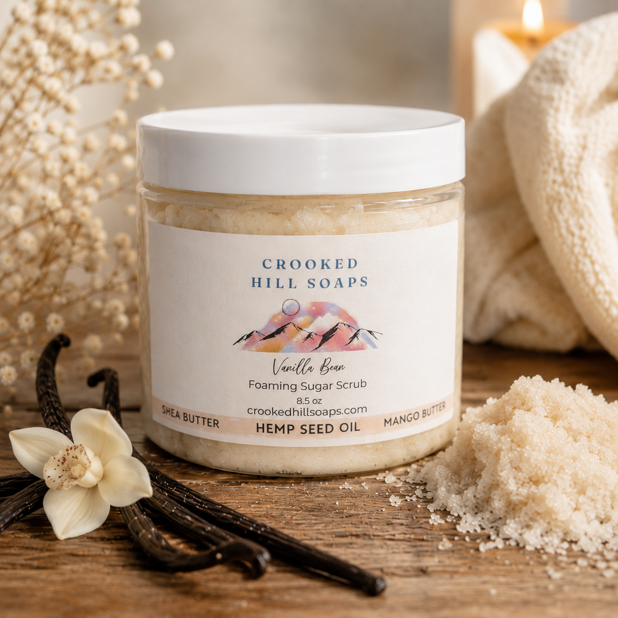 Vanilla Bean Foaming Sugar Scrub